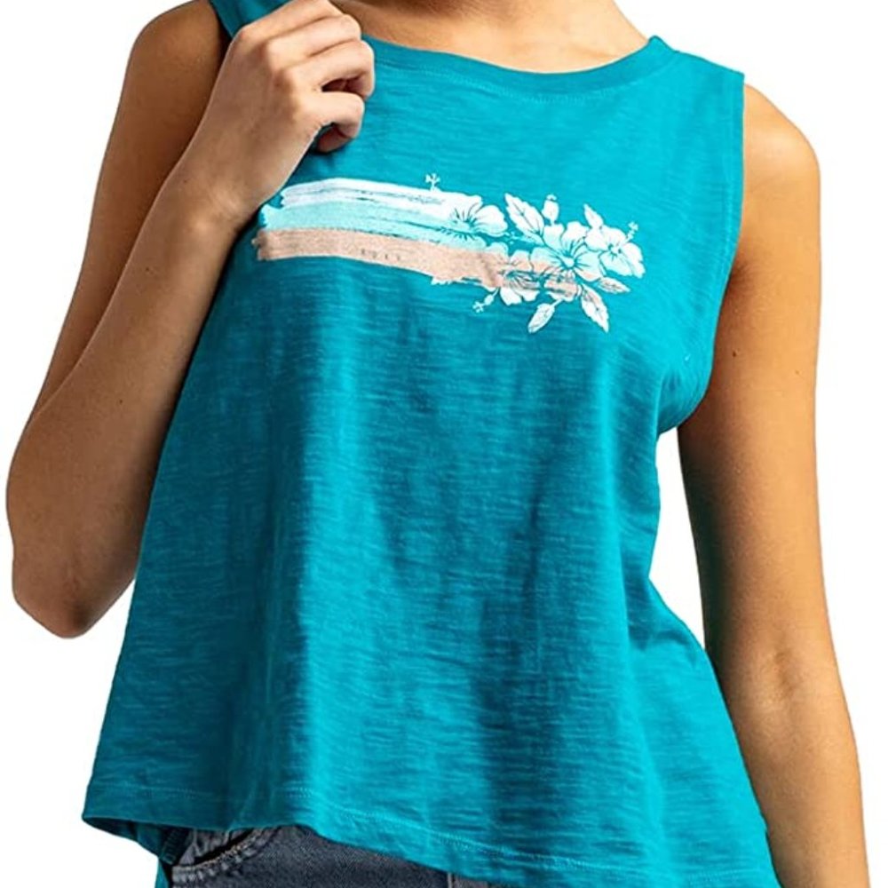 Roxy Splash Hibiscus Muscle Tank M